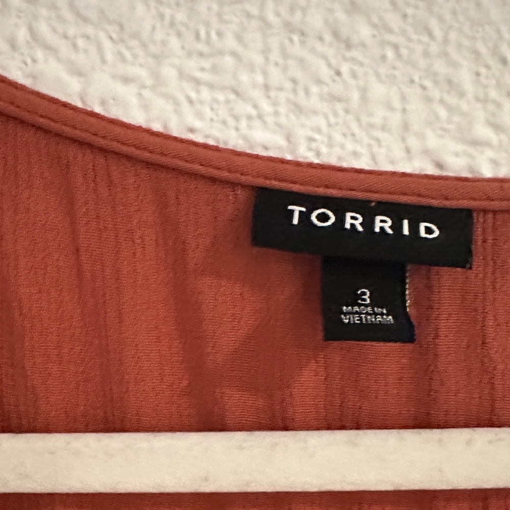 Torrid Rust Lace-Up Blouse - Picture 2 of 2